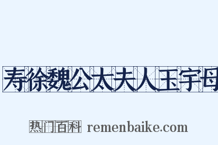 寿徐魏公太夫人玉宇母是什么意思的图片